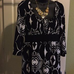 60s Inspired Black and White Dress